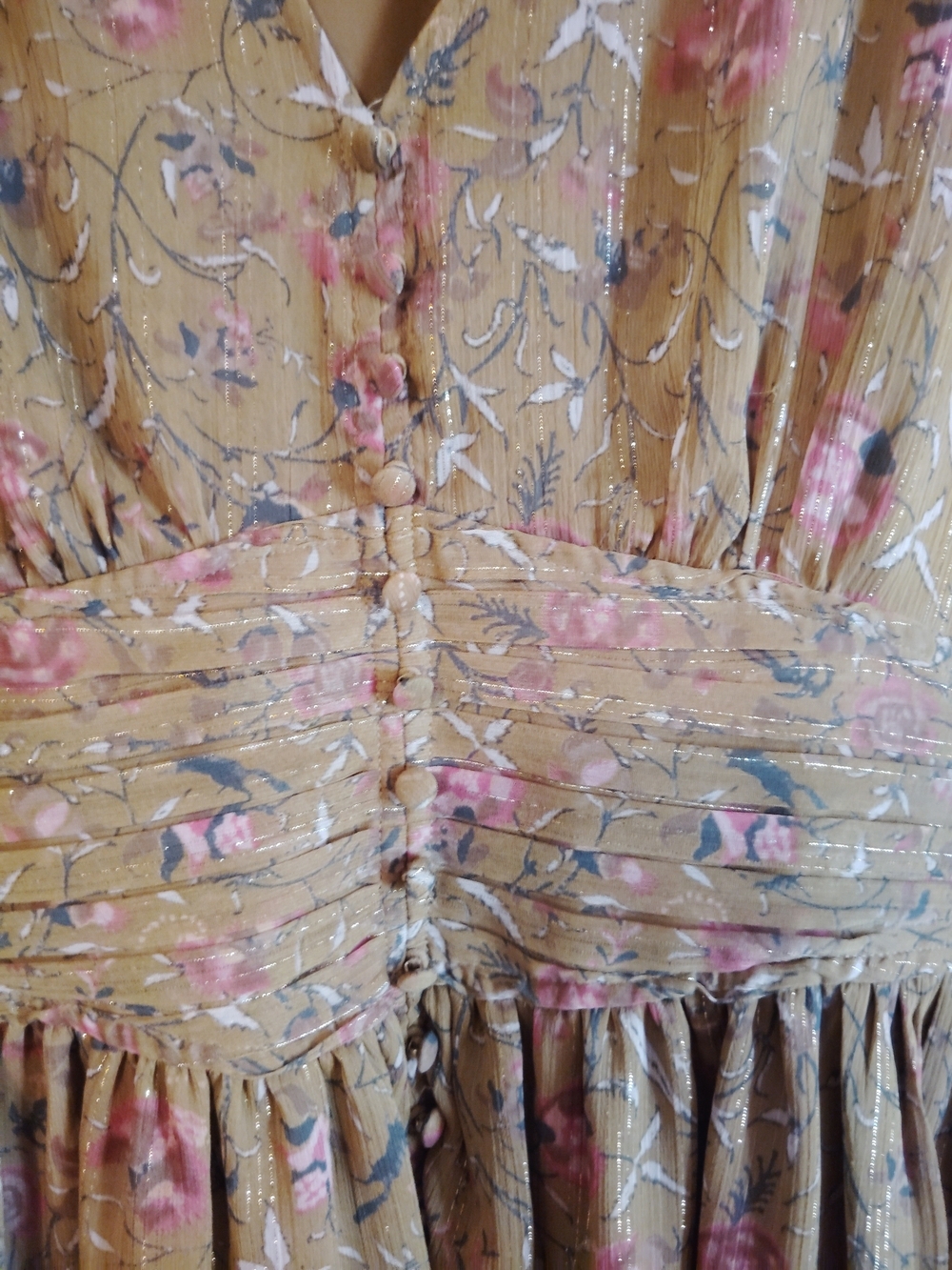 House Of Harlow 1960 Gold Floral Long Sleeve Mini Dress Small NWOT - Picture 6 of 8